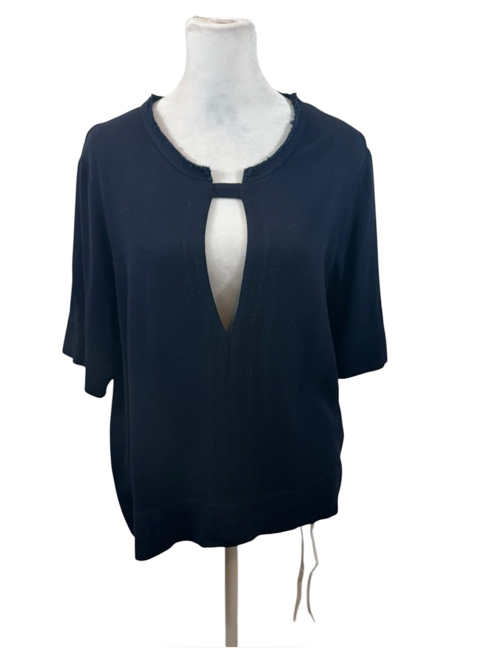 Ladies Raquel Allegra Navy‎ Blue Half Sleeve Blouse Size 2